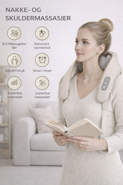 Elektrisk Shiatsu Nakkemassasje apparat for Nakke og Skuldre - ND1