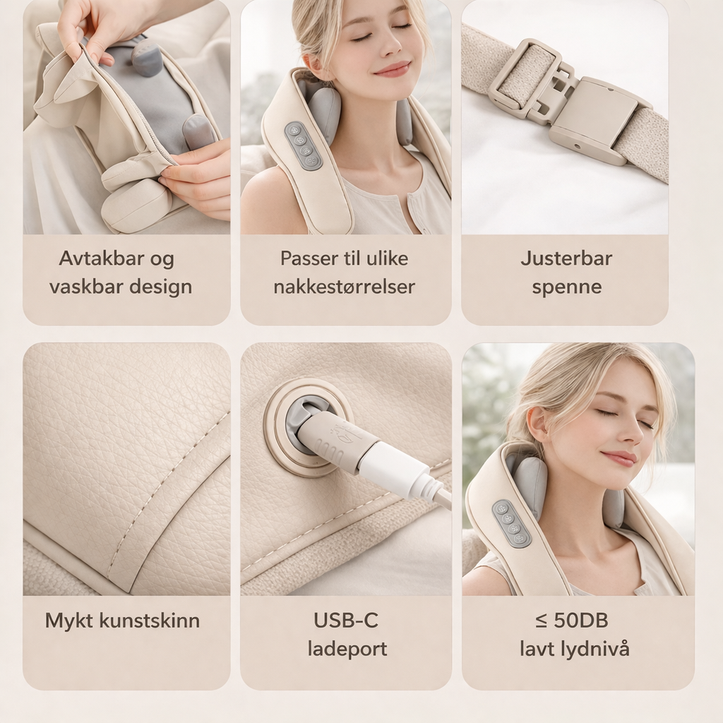 Elektrisk Shiatsu Nakkemassasje apparat for Nakke og Skuldre - ND1