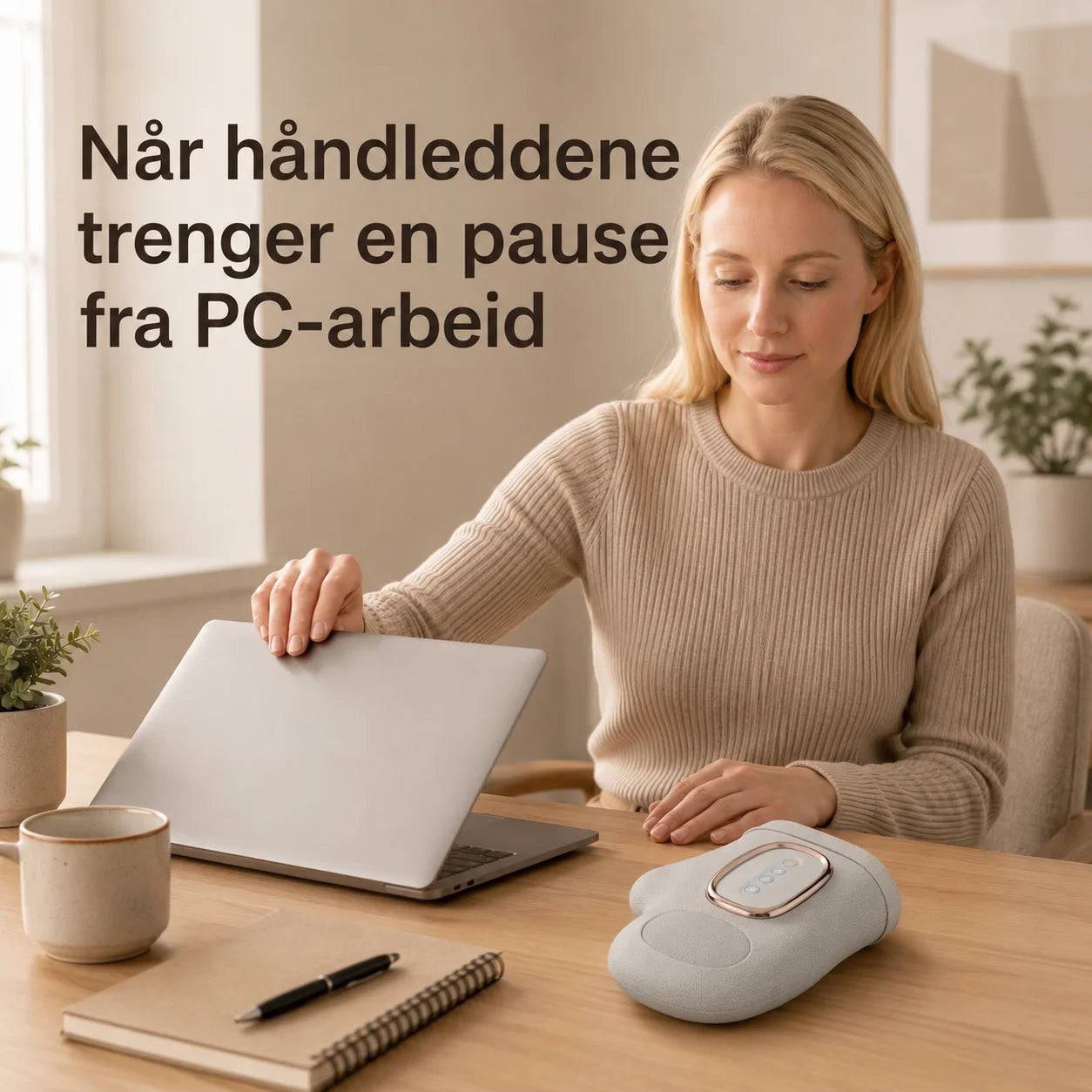 Trådløs håndmassasjeapparat med varme for hender og håndledd – ND3