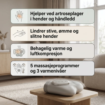 Trådløs håndmassasjeapparat med varme for hender og håndledd – ND3