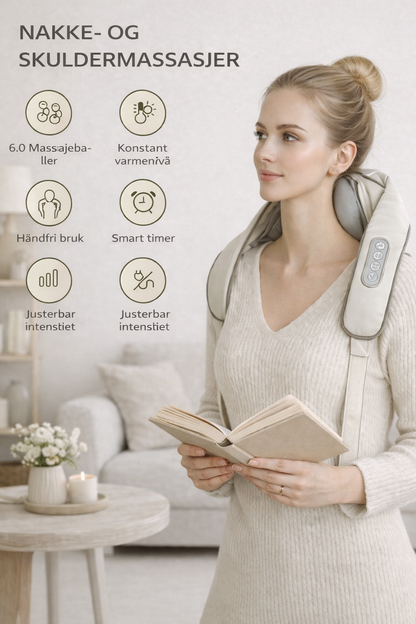 NordLykke Elektrisk Shiatsu Nakkemassasjeapparat for Nakke og Skuldre – ND1